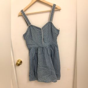 Blue polka dot dress